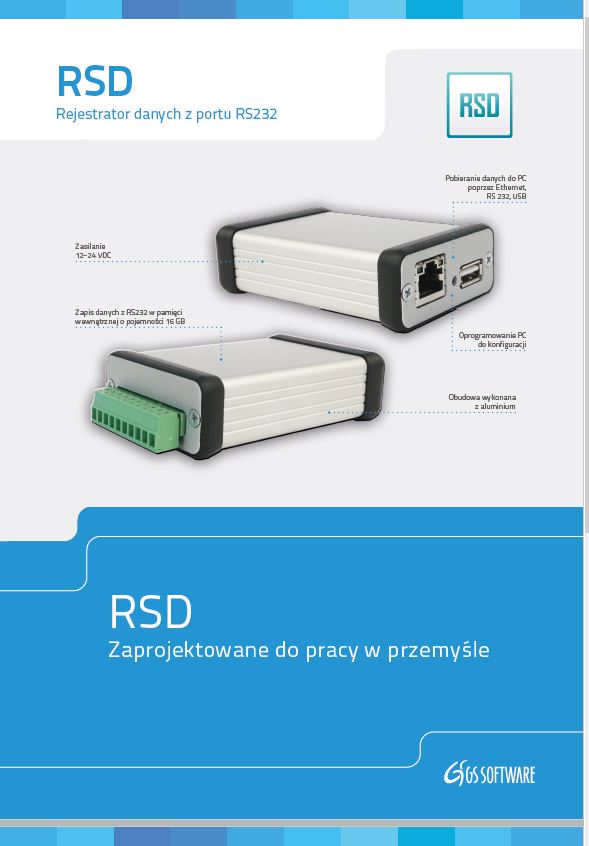 Rejestrator danych z portu RS232 RSD 16 GB HDW-RSD Gs Software